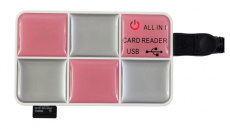 Карт-ридер PC Pet 24-in-1 (CR-217CPK, SDHC, microSD, M2, MS, MMC, CF, xD, Choco Pink, USB 2.0)