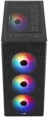Корпус AeroCool Designer-G-BK-v1 (без БП, ATX, USB 3.0, 4x rainbow LED Fan, black)