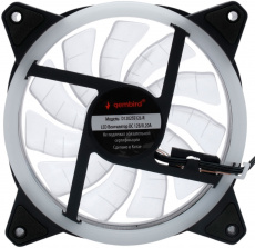 Вентилятор Gembird D12025S12L-R (120x120x25mm, Hydro, 1200rpm, 21dBa, 3+4pin, red LED, black-white) RTL