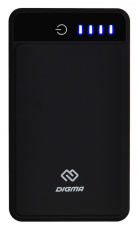 Внешний аккумулятор Digma DG-10000-3U-BK (литий-полимерный, 10000mAh, 2*USB 3A, вход 3A, black)