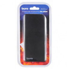 Внешний аккумулятор Buro RA-8000 (литий-полимерный, 8000mAh, 2*USB - 2.1A + 1A, вход 1.5А, black)
