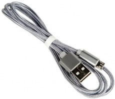 Кабель USB 2.0 Am - micro USB 1.0m (X2 knitted, 2.4A, быстрая зарядка, нейлоновая оплётка, tarnish) hoco