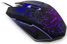 Мышь FUMIKO STORMFORCE FMW-13L-K (USB, optical, 1600dpi, игровая, RGB подсветка, soft-touch, 1.2m, black)