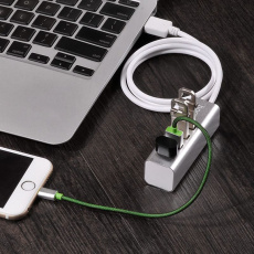 USB 2.0 HUB hoco HB1 (4 порта, dark aluminum)