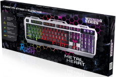 Клавиатура Smartbuy RUSH Metal heart (SBK-354GU-K, USB, радужная подсветка, игровая, мультимедийная, black-grey)
