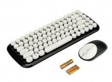 Клавиатура+мышь беспроводные Gembird KBS-9000-BL (black-white)