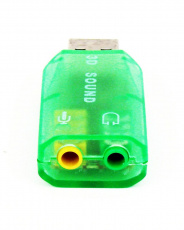 Звуковая карта Sound PD533 (ASIA USB 6C V) (2.0, виртуальные 5.1, USB, green) RTL