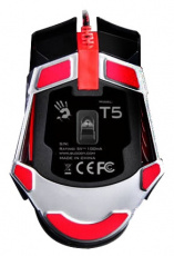 Мышь A4Tech Bloody T5 Winner (USB, optical, 4000dpi, игровая, black-silver)