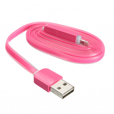 Кабель USB 2.0 Am - micro USB + Lightning 1.0m (ACD-U914-PMM, плоский силиконовый шнур, magenta) ACD