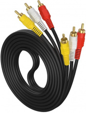 Кабель аудио 3 RCA (m)  - 3 RCA (m) 1.5m (A372 (00003325), black) Livepower