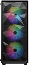Корпус 1STPLAYER FD3 (без БП, ATX, USB3.0, 4x rainbow LED Fan, black)