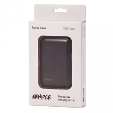 Внешний аккумулятор Hiper RP7500 (7500mAh, 2*USB - 2.1A+1A, вход 2A, black)