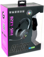 Наушники Gembird MHS-GX20 (полноразмерные закрытые, c микрофоном, RGB подсветка, игровые, регулятор, soft-touch, 2.1m, black)