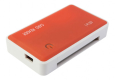 Карт-ридер PC Pet 24-in-1 (CR-211ROG, SDHC, microSD, M2, MS, MMC, CF, xD, Rubber-Orange, USB 2.0)