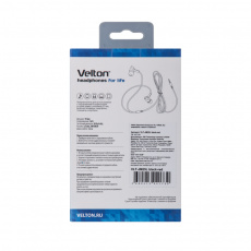 Наушники Velton VLT-JM25L (затычки, без микрофона, 1.2m, black-red)