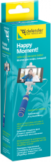 Держатель Monopod для селфи Defender Happy Moment! (для устройств до 9cm, телескопический (13.8-50.8cm), металлический, blue-silver)