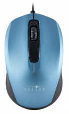 Мышь Oklick 195M (USB, optical, 800dpi, 1.1m, blue-black)
