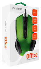 Мышь QUMO Office M14 (USB, optical, 1000dpi, 1.5m, black-green)