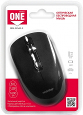 Мышь беспроводная Smartbuy ONE (SBM-345AG-K, optical, 1600dpi, 2xAAA, black)