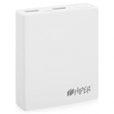 Внешний аккумулятор Hiper RP7500 (7500mAh, 2*USB - 2.1A+1A, вход 2A, white)