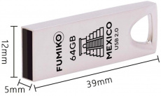 Флеш накопитель USB 2.0 64Gb FUMIKO MEXICO (FMX-05, silver)