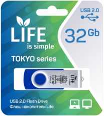 Флеш накопитель USB 2.0 32Gb LIFE TOKYO (LF32TOBLUE-01, blue)