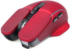 Мышь беспроводная Gembird MGW-510 (optical, 2400dpi, аккумулятор 1200mAh, RGB подсветка, игровая, soft-touch, red)
