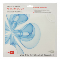 Коврик для мыши PC Pet (AM02, Blue Flower, пластиковый, антимикробный, 240x190x1mm)