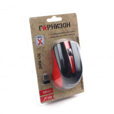 Мышь беспроводная Гарнизон GMW-430R (optical, 1200dpi, 2xAAA, black-red)