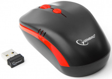 Мышь беспроводная Gembird MUSW-350 (optical, 1600dpi, аккумулятор, black-red)