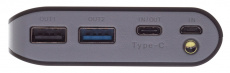 Внешний аккумулятор Buro RB-20000-LCD-QC3.0-I&0 (литий-ионный, 20000mAh, 3*USB - 1.5-3A max, вход 1.5-3А, black-grey)