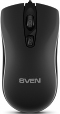 Мышь Sven RX-530S (USB, optical, 1200dpi, динамическая подсветка, бесшумный клик, soft-touch, 1.5m, black)