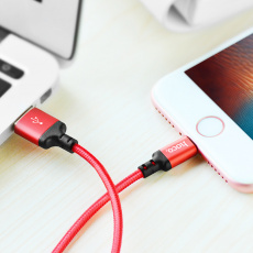 Кабель USB 2.0 Am - Lightning 2.0m (X14 Times Speed, нейлоновая оплётка, black) hoco