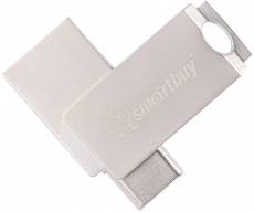 Флеш накопитель USB 2.0 8Gb Smartbuy MC25 (SB8GBMC25, USB Type A + USB Type-C, OTG, silver)