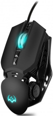 Мышь Sven RX-G815 (USB, optical, 8000dpi, игровая, настраиваемая RGB подсветка, программируемая, soft-touch, 1.8m, black)