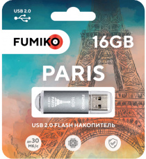 Флеш накопитель USB 2.0 16Gb FUMIKO PARIS (FPS-38, 30MB/s, silver)