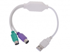 Переходник для подключения PS/2 клавиатуры/мыши в USB порт (UAPS12, PS/2 (MD 6F) --> USB Am, 0.3m) Cablexpert