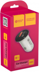 Зарядное устройство от прикуривателя Dream SM03 (12/24V - USB, 5V/2.4A, 9V/2A, 12V/1.5A, QC3.0, black-white)