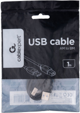 Кабель USB 2.0 Am - Bm 1.0m (CCP-USB2-AMBM-1M, медь, экранированный, black) Cablexpert