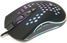 Мышь Gembird MG-580 (optical, 3200dpi, RGB подсветка, игровая, soft-touch, 1.8m, black)