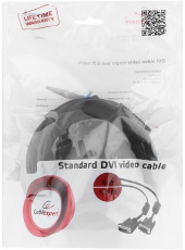 Кабель DVI (m) - DVI (m) 1.8m (CC-DVI-BK-6, single link, 2 ферритовых фильтра, экранированный, black) Cablexpert