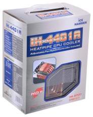 Вентилятор IceHammer IH-4401A (1150/1151/1155/1156/775/1366/AM2/AM3/FM1/FM2, 120mm, Al, 1700rpm, 31dBa, 4 тепловые трубки 8mm, 3pin, 150W) RTL