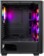 Корпус 1STPLAYER FIRE DANCING V4-G (без БП, ATX, USB3.0, rainbow LED Fan, black)