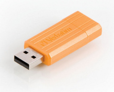 Флеш накопитель USB 2.0 16Gb Verbatim PinStripe (49069, orange)