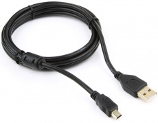 Кабель USB 2.0 Am - mini USB 1.8m (CCF-USB2-AM5P-6, медь, ферритовое кольцо, двойное экранирование, black) Cablexpert