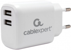 Адаптер питания Cablexpert MP3A-PC-58 (100-240V - 2x USB, 2.1А, 10.5W, white)