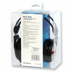 Наушники Velton VLT-918 (полноразмерные закрытые, с микрофоном, 2.5m, black-silver)