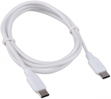 Кабель USB 2.0 Type-C - Type-C 1.0m (CC-USB2-CMCM-60-1M-W, медь, 3A, 60W, быстрая зарядка, QC3.0, PD, white) Cablexpert