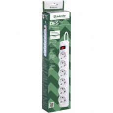 Сетевой фильтр Defender DFS 153 (6 розеток, 3 метра, white) RTL
