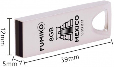 Флеш накопитель USB 2.0 8Gb FUMIKO MEXICO (FMX-02, silver)